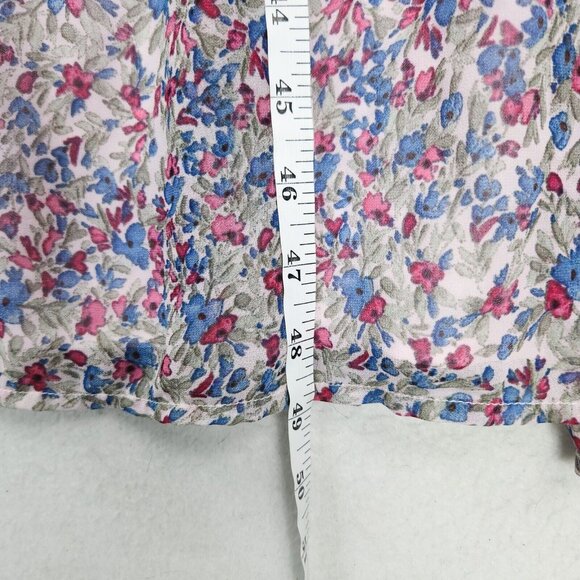 BB Dakota Dress Womens Large Blue Pink Floral Ruffle Tiered Maxi Peasant Cottage - Picture 10 of 13
